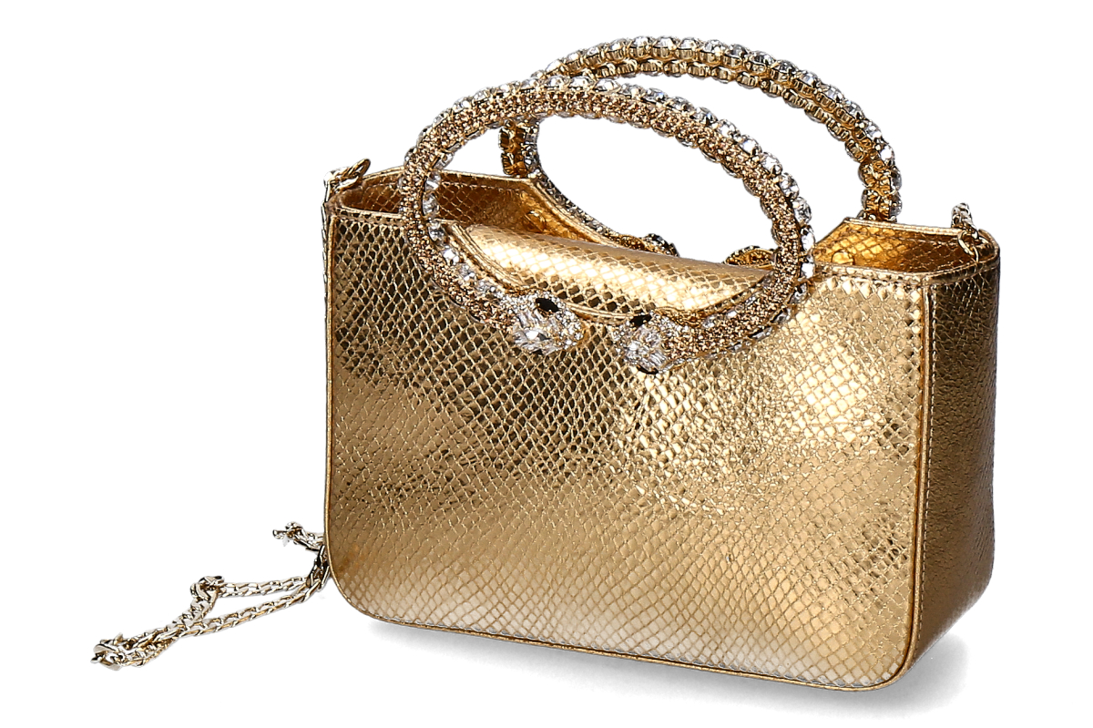 Paola Fiorenza Handtasche SNAKE CRISTALLI- ambra gold