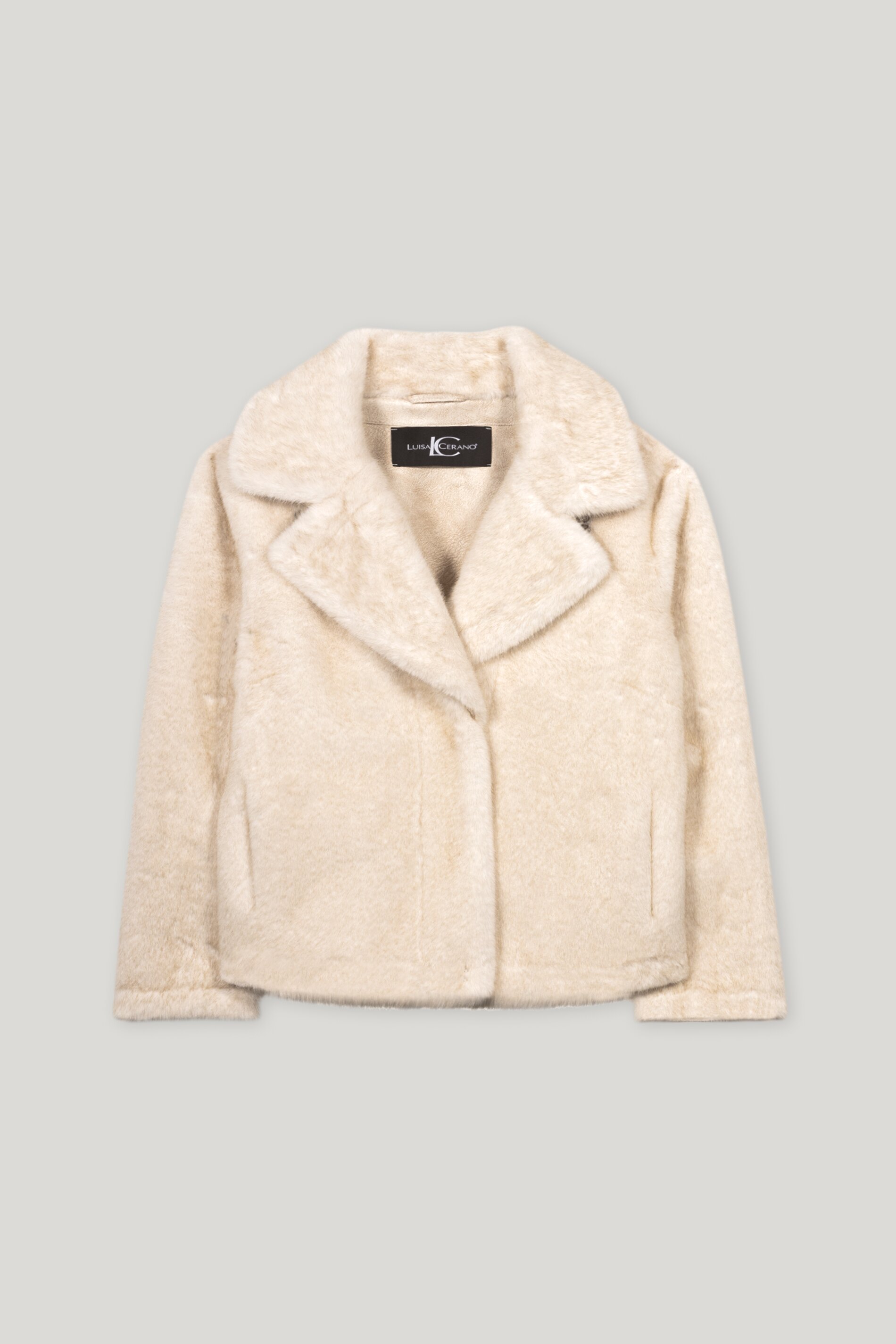 Luisa Cerano Jacke FELL-OPTIK - cream/weiss