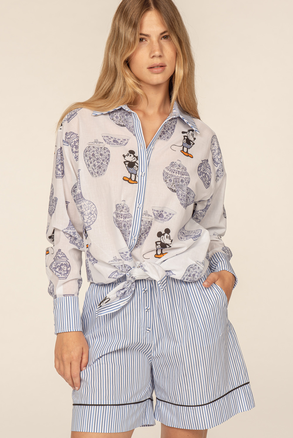 Front Street 8 Damen-Longblouse VINTAGE MOUSE ALL-OVER