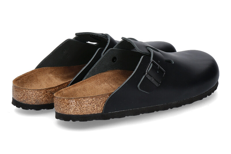 Birkenstock Clogs BOSTON SCHMAL NATURLEDER BLACK (45)