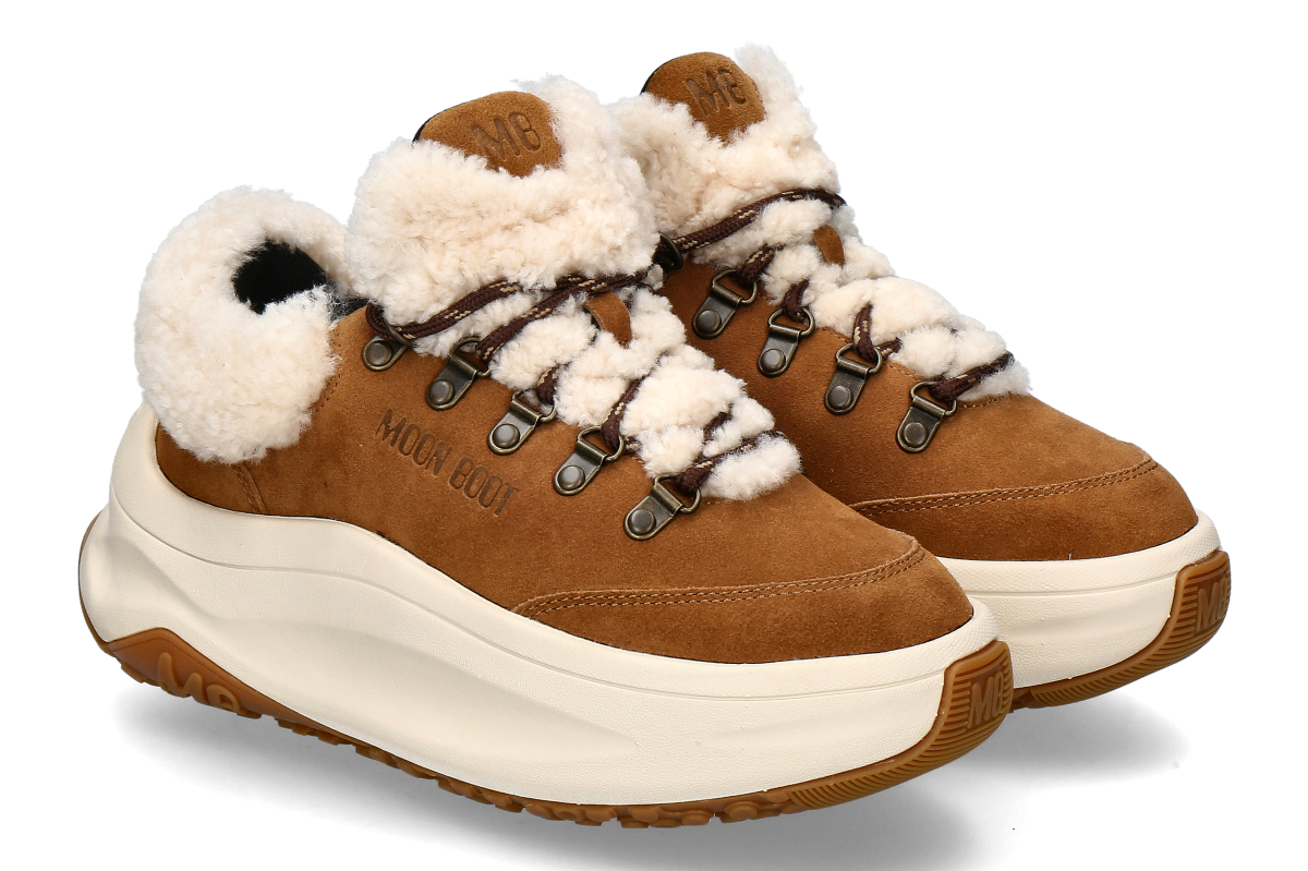 Moon Boot Damen Sneaker MOON247 CITY SHEARLING- cognac/ hellbraun
