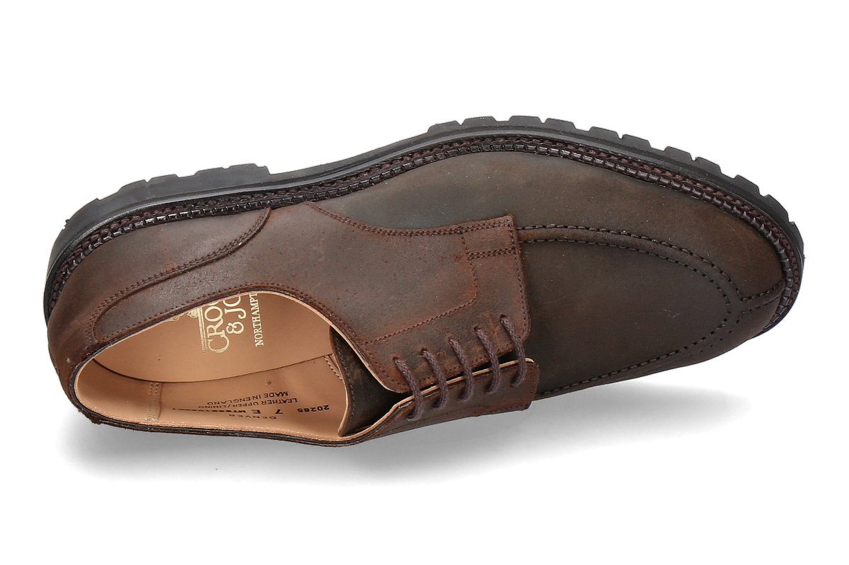 Crockett- Jones Schnürer DENVER Suede- Dark Brown Rough_136300124_4