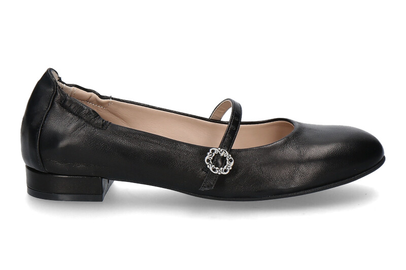 dirndl + bua Riemenballerina ZIEGENNAPPA- schwarz