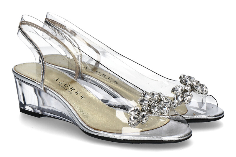 Azuree Cannes Keilsandale MARCEL METIS ARGENT MOTIF CRISTAL 