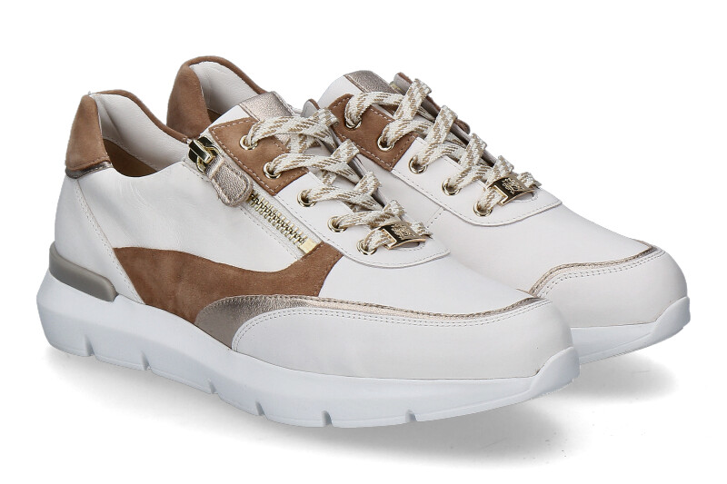 Hassia Sneaker BORDEAUX H-WEITE PREMIUMSHEEP-LEDER- weiss/cappucci