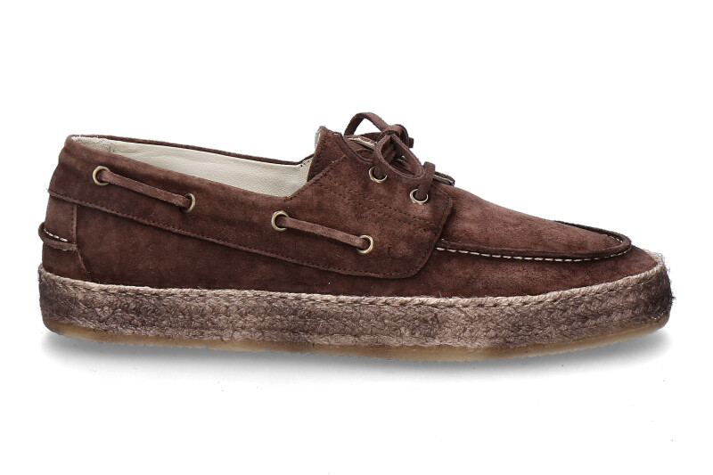 Corvari Herren- Bootsschuh VELOUR 2201- marrone/dunkelbraun