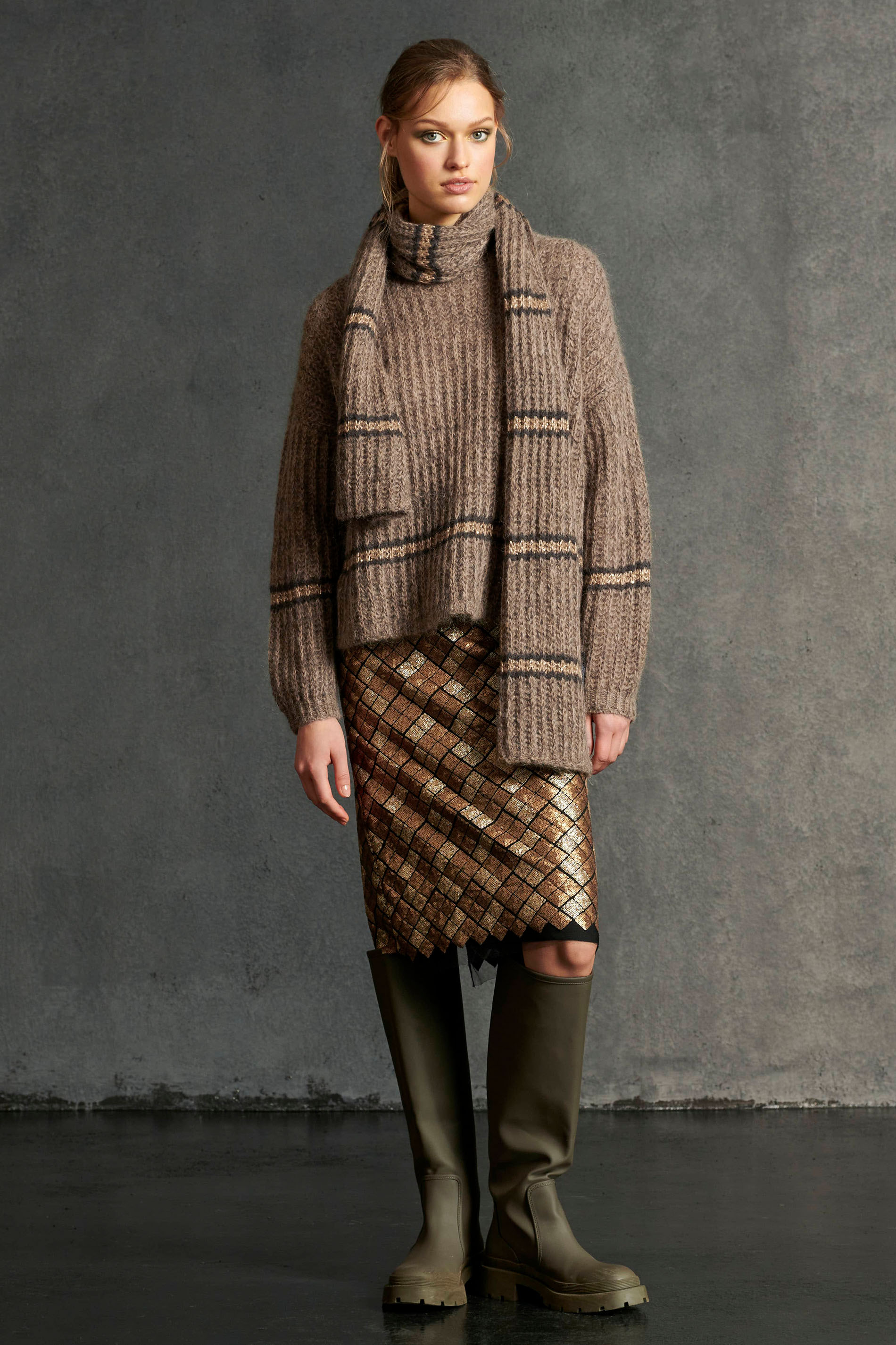 Luisa Cerano Pullover MOULINE´ JUMPER - walnut melange/braun 