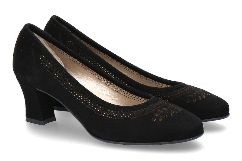 Dirndl + Bua Pumps ZIEGENVELOUR schwarz