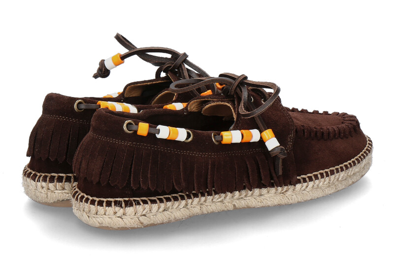 Lagoa Damen-Schnürschuh NAUTICO FRANGE SUEDE- marrone-dunkelbraun_242300142_2