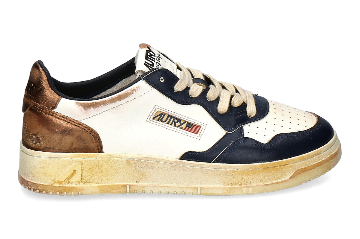 Autry Herren- Sneaker SUPER VINTAGE LEATHER- weiß/ blau/ braun