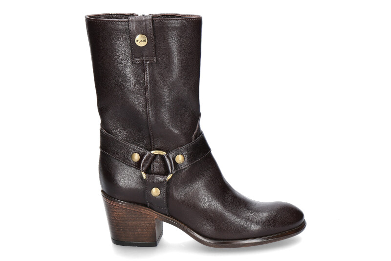 Mjus Biker-Boots LEATHER MOKA- dunkelbraun