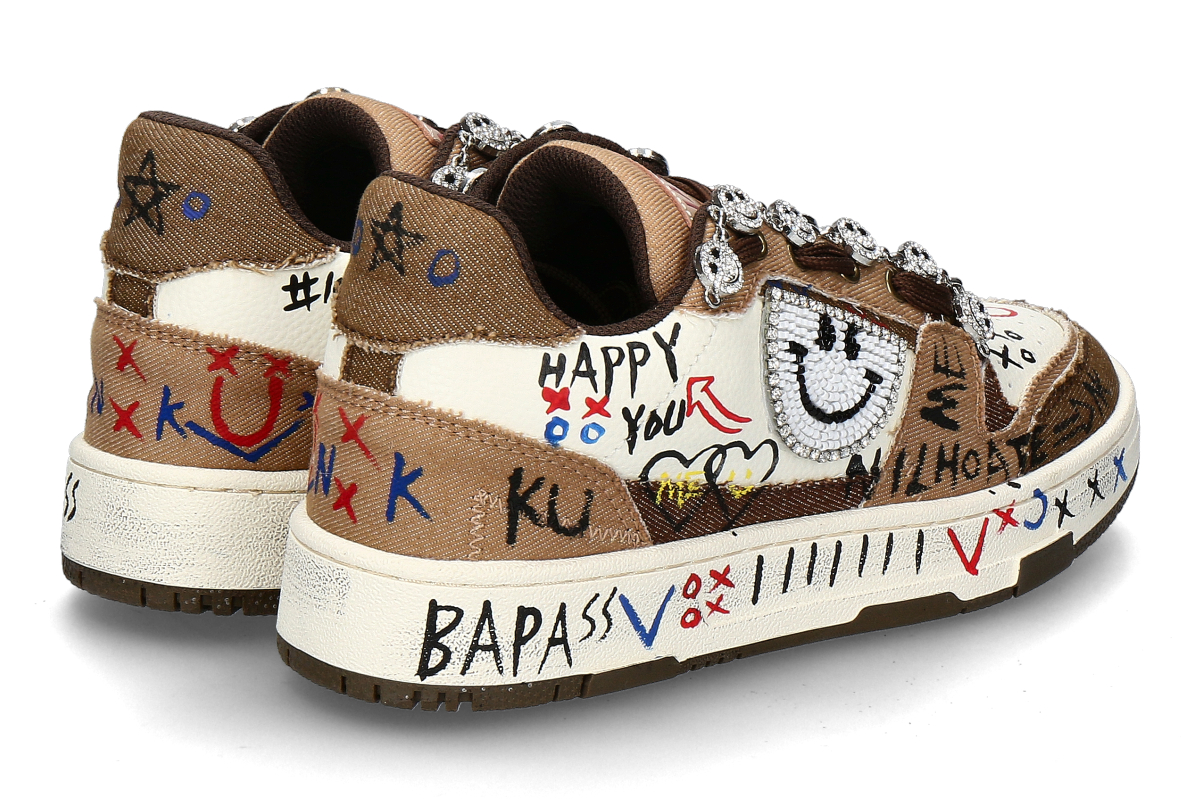 Nan-Ku Couture Sneaker SKATER SMILEY- brown_232300085_2