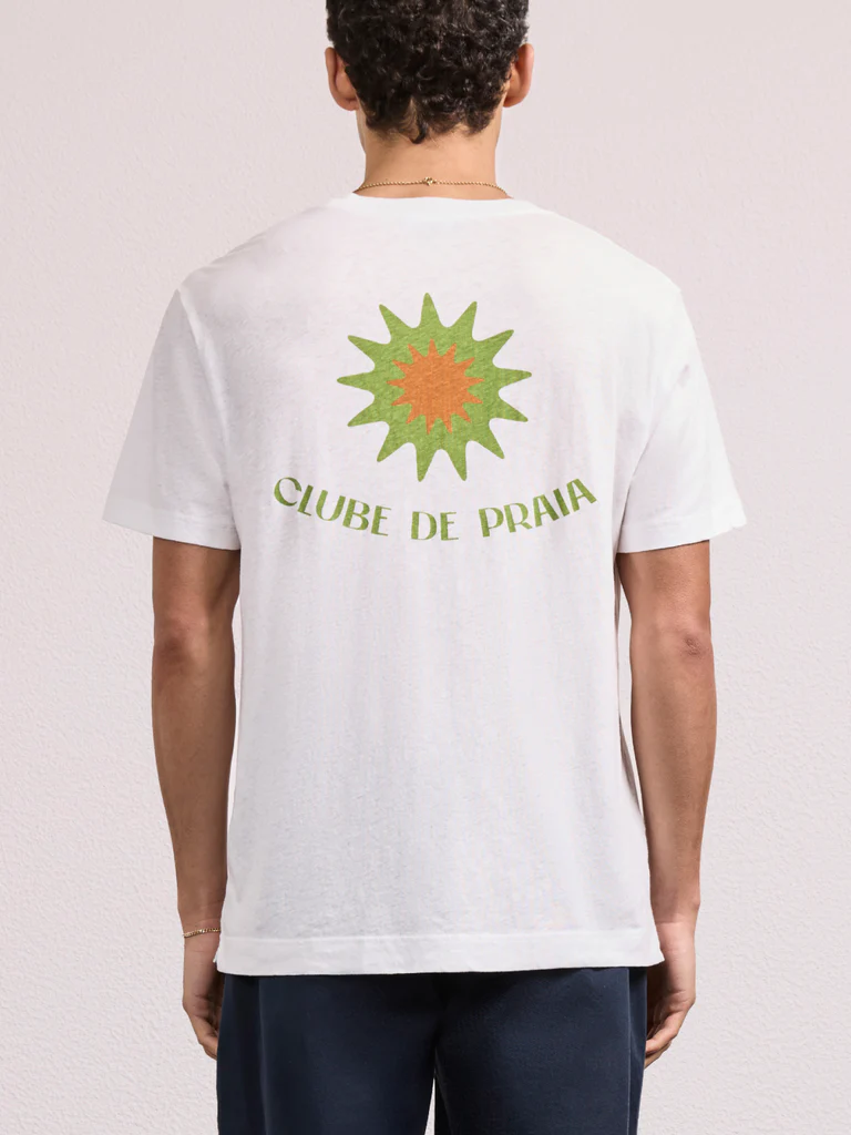 Frescobol Carioca Herren- T-Shirt DINIS CLUBE DE PRAIA PRINTED- Parakeet Green & Mandarin Orange