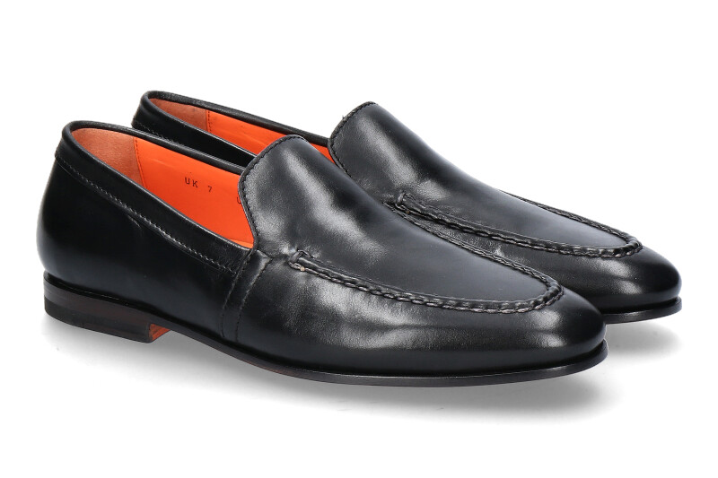 Santoni Herren- Loafer CARLOS NAPPA- black/ schwarz