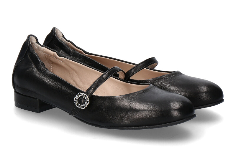 dirndl + bua Riemenballerina ZIEGENNAPPA- schwarz