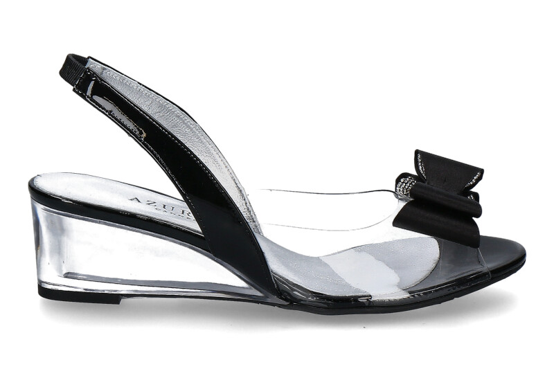 Azuree Cannes Keilsandale MONY 30TR- vernis noir/ schwarz