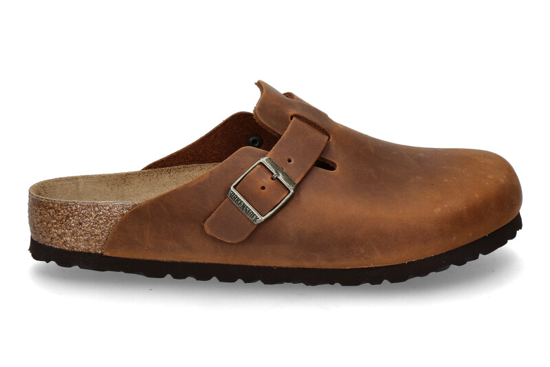 Birkenstock Herren- Clogs BOSTON NORMAL BS NATURLEDER GEÖLT- cognac