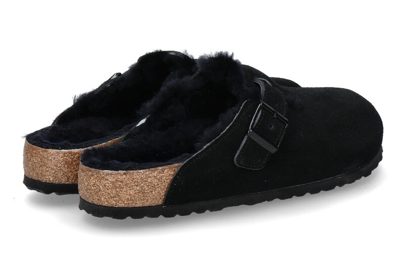 Birkenstock Clogs gefüttert BOSTON NORMAL FUR BLACK (40)