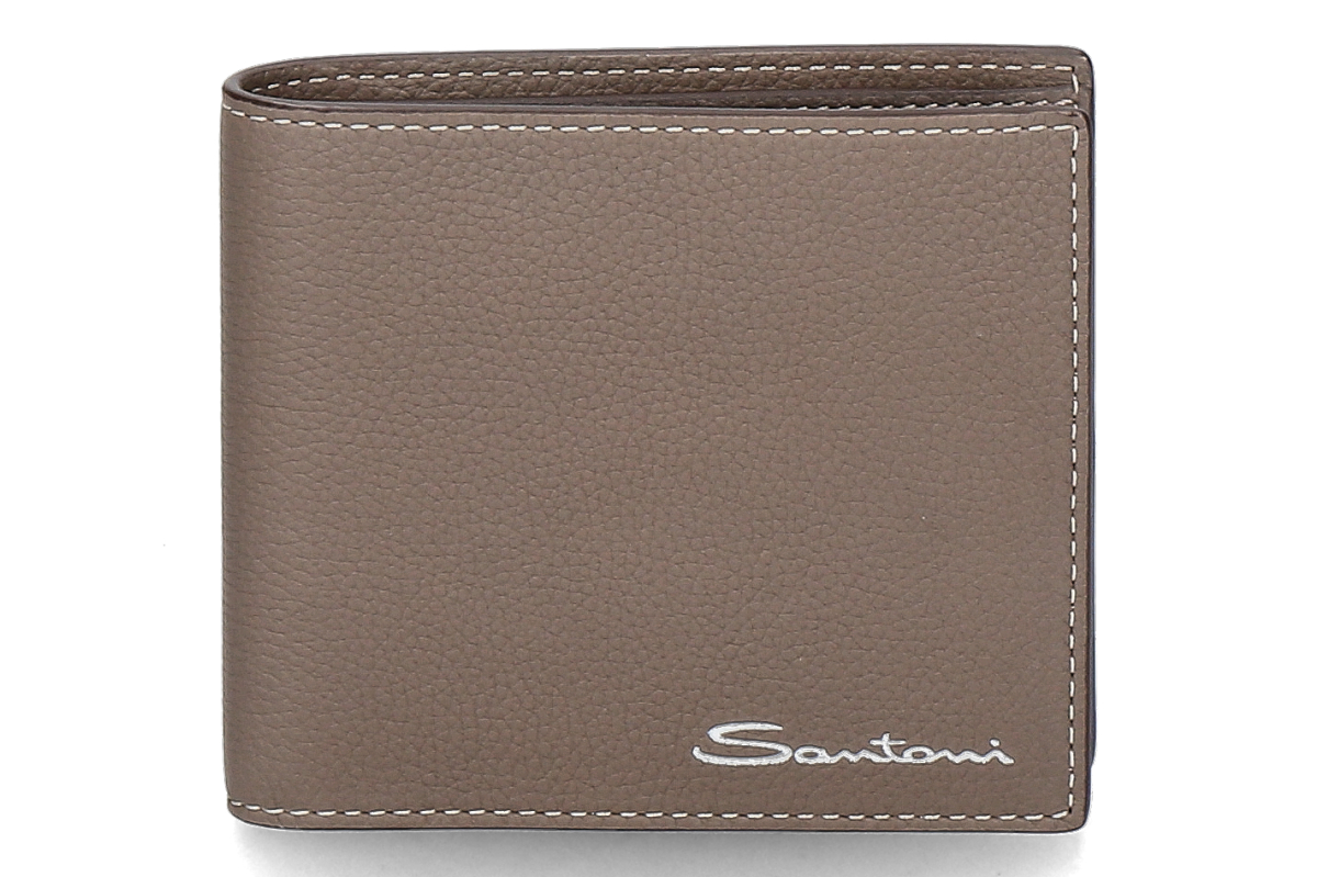 Santoni Portemonnaie PELLE BOTTALATA- taupe