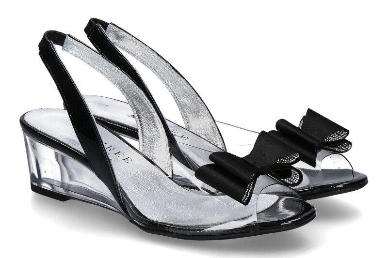 Azuree Cannes Keilsandale MONY 30TR- vernis noir/ schwarz