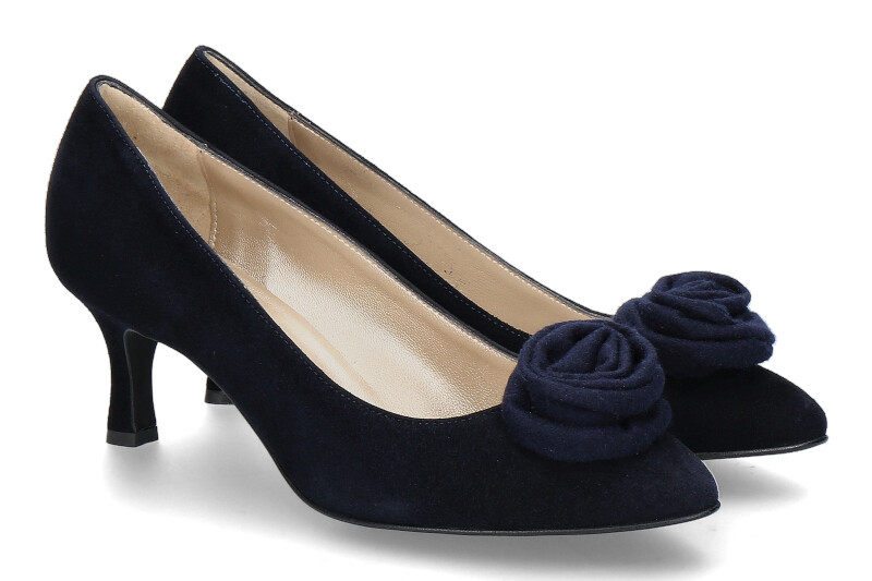 dirndl + bua Pumps ZIEGENVELOUR/LODEN- ozean