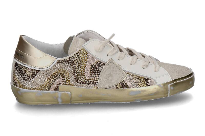 Philippe Model Damen- Sneaker PRSX OPTICAL DIAMANT- beige/gold