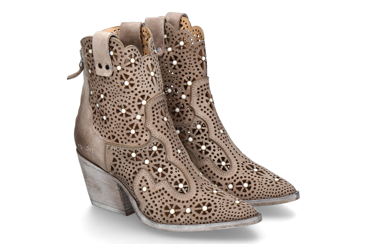mimmù Stiefelette COWBOY CAMOSCIO- corda/ beige