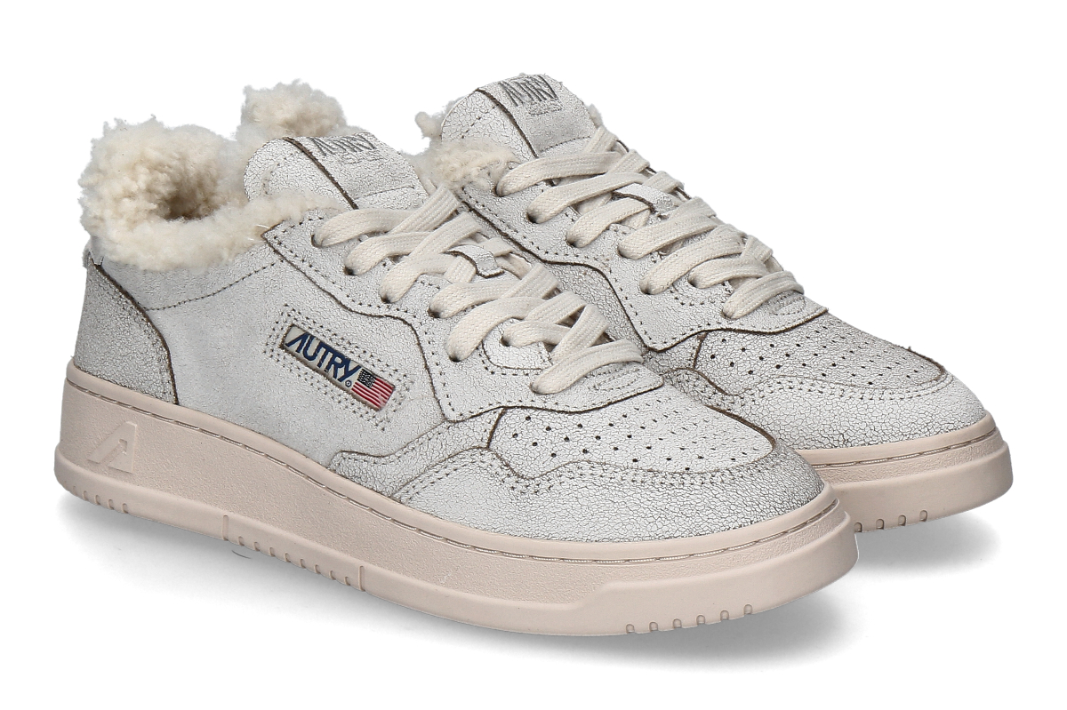 Autry Damen Sneaker gefüttert MEDALIST LOW AULW AX04- schneeweiß/ pink