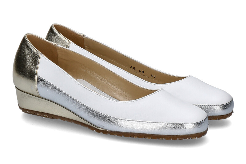 Bagnoli Slipper 6060 NAPPA- weiss/ silber/ gold 