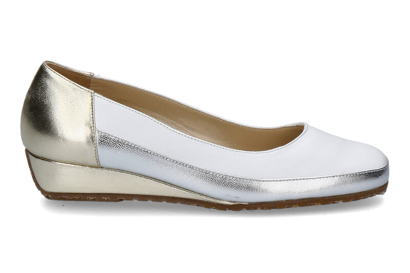 Bagnoli Slipper 6060 NAPPA- weiss/ silber/ gold 