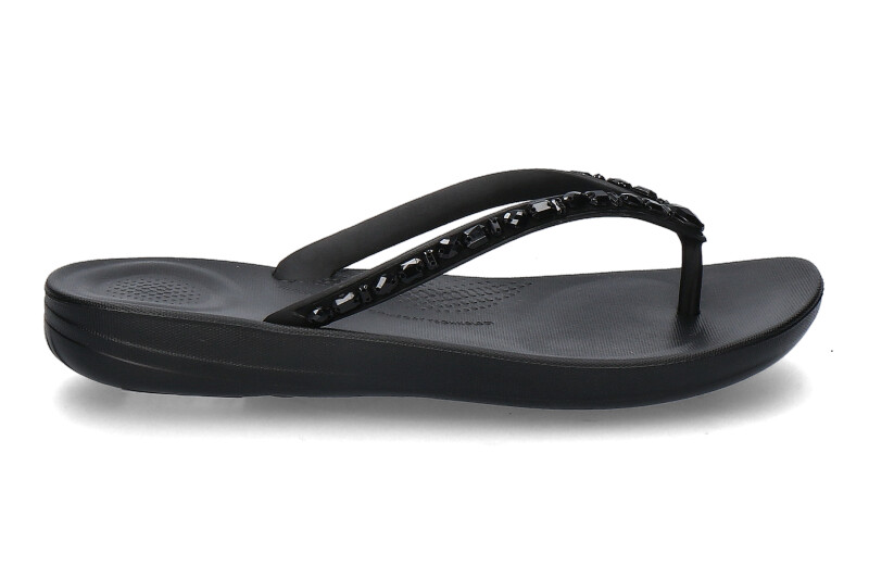 Fitflop Zehentrenner IQUSHION MULTI-CRYSTAL ERGOMOMIC- all black/schwarz