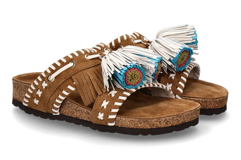 Elena lachi Pantolette C-10  SUEDE- tan/braun