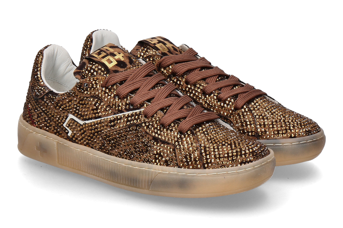 Gio+ Damen- Sneaker BLUE50S COMBI- animalier strass