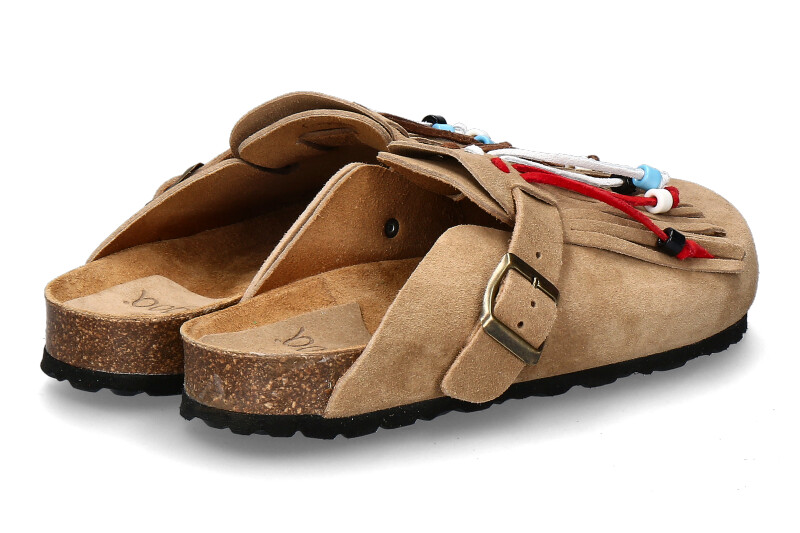 Lagoa Damen-Pantolette DANDARA FRANGE SUEDE- arena-beige_271400055_2