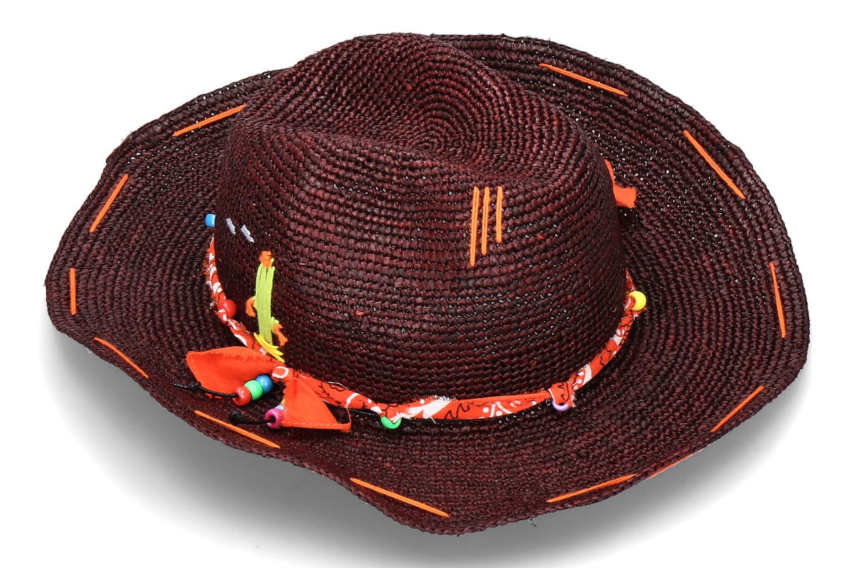The Hat Gang Strohhut MADAGASCAR- braun/ orange