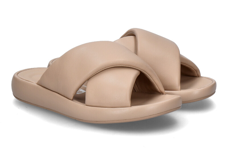 Fitflop Pantolette IQUSHION D-LUXE PADDED LEATHER CROSS-  classic beige