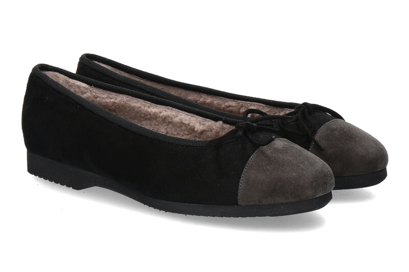 Unützer Ballerina gefüttert CAMOSCIO NERO NUTRIA 