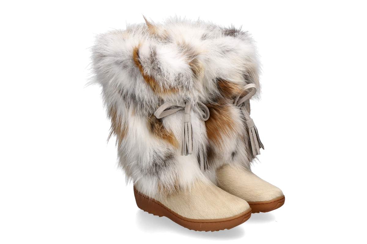 Oscar Sport Damen- Fellstiefel VOLPE GOLDEN- sand/ beige/ white
