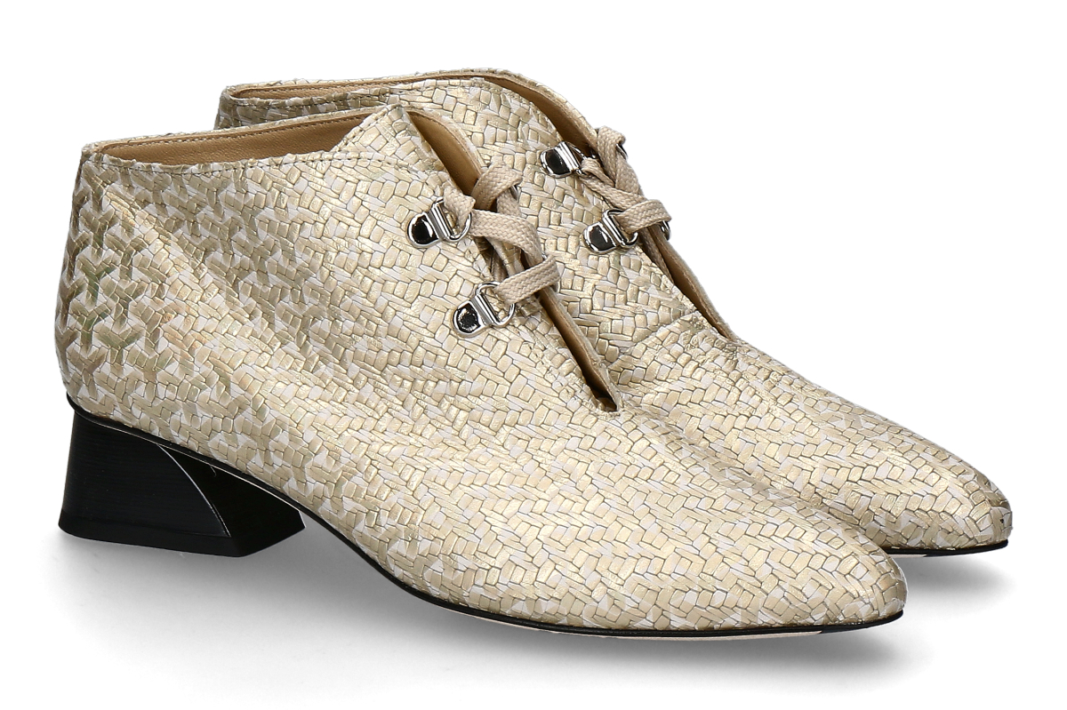 Brunate Schnürstiefelette ELLI- braid platin/ platin-silber