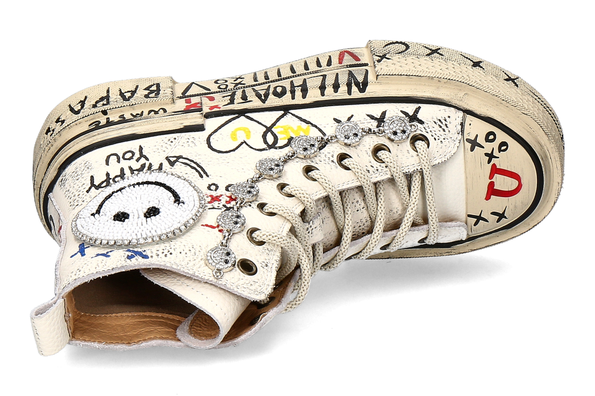 Nan-Ku Couture High Top Sneaker HEART STRASS - weiß_232100235_5