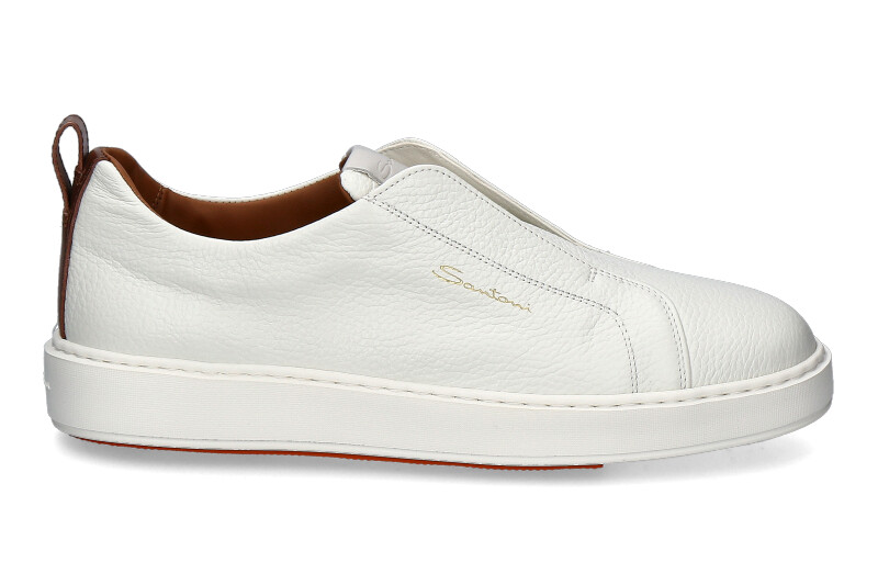 Santoni Herren- Slip-On CLEANIC NAPPA- white