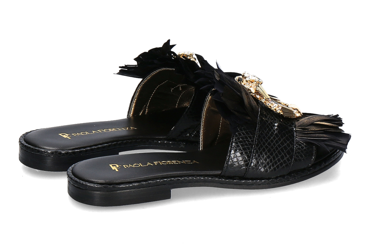 Paola Fiorenza Pantolette SNAKE SLIDER- nero_271000117_2