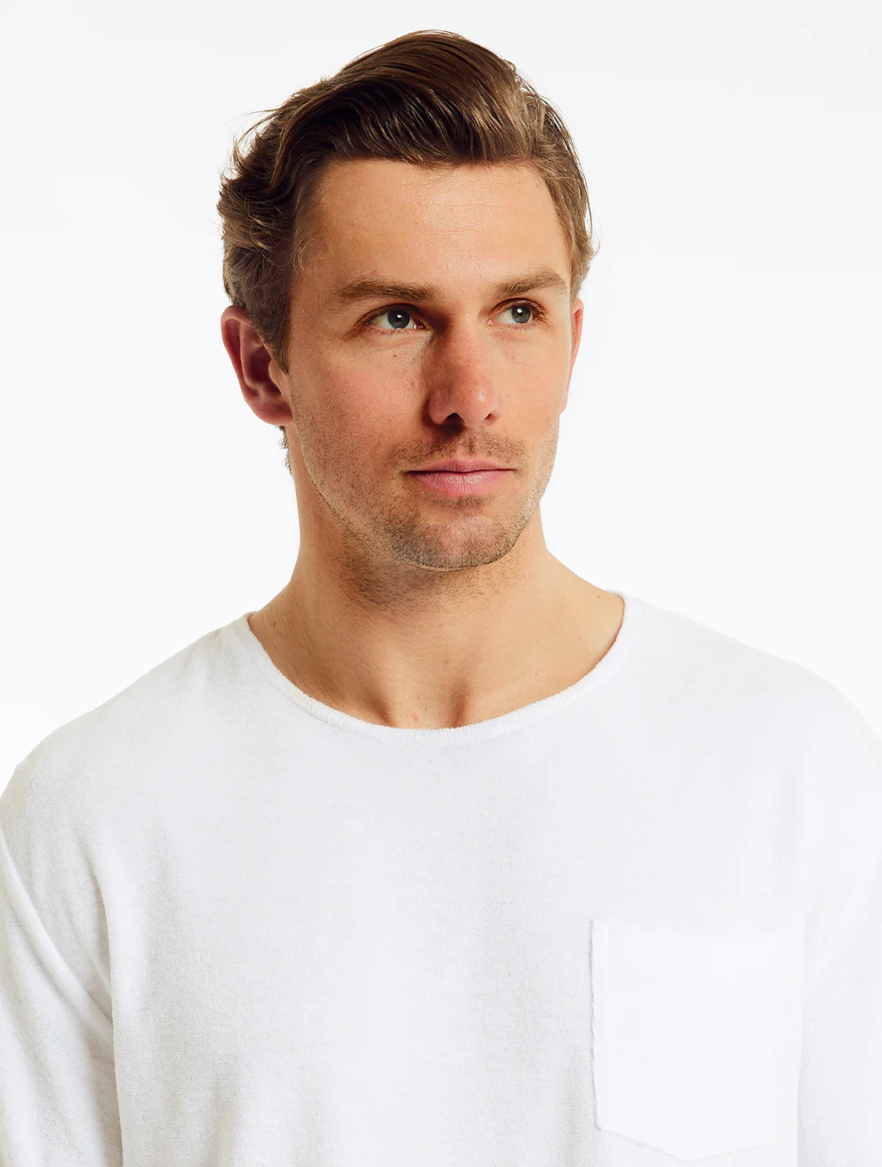 Frescobol Carioca Herren- T-SHIRT CARMO TERRY COTTON- white/weiss