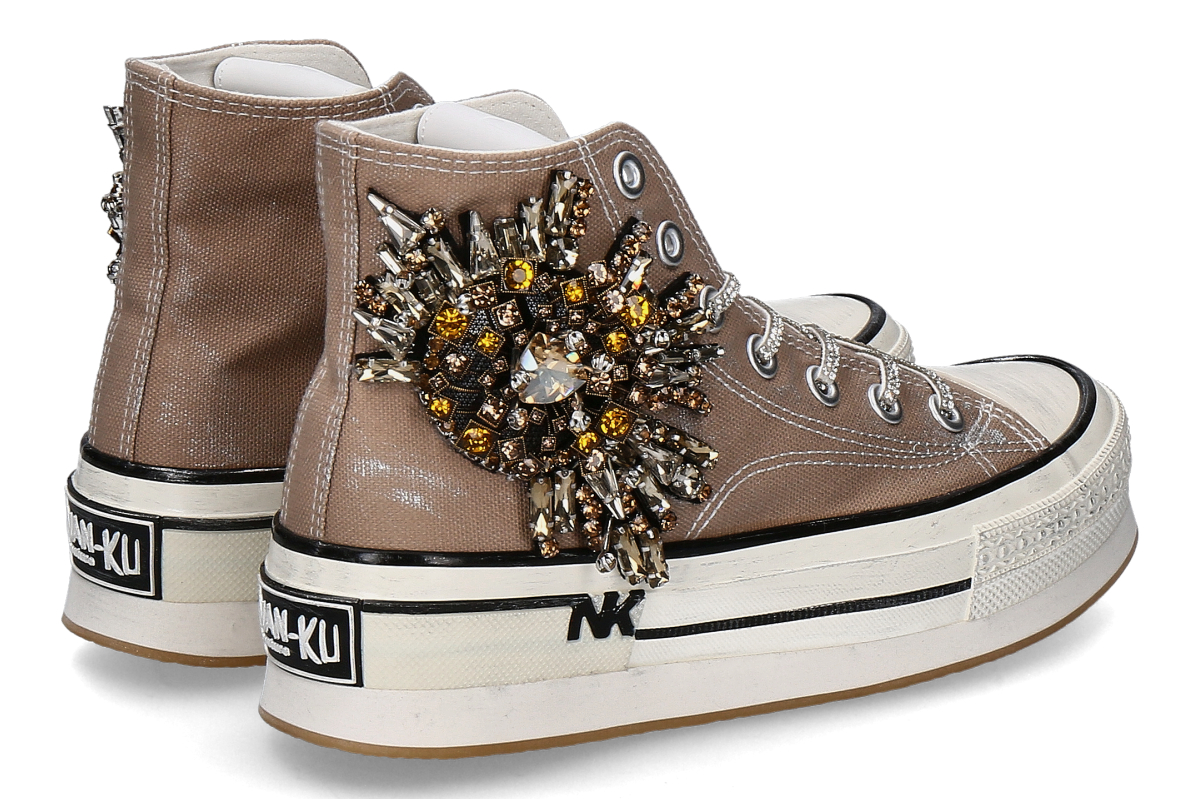 Nan-Ku Couture Damen- High Top Sneaker ESA31- taupe_232200122_2