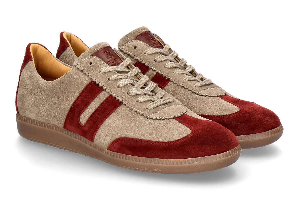 Ludwig Reiter Herren- Sneaker SPRINTER HYDROVELOURS- taupe/ weinrot
