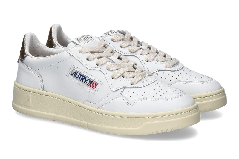 Autry Damen- Sneaker MEDALIST LEATHER LL06- white/ gold