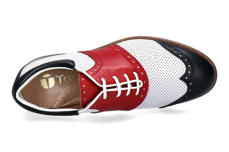 Tee Golf Shoes Damen- Golfschuh SUSY PERFORATO BLU BIANCO ROSSO (40½)