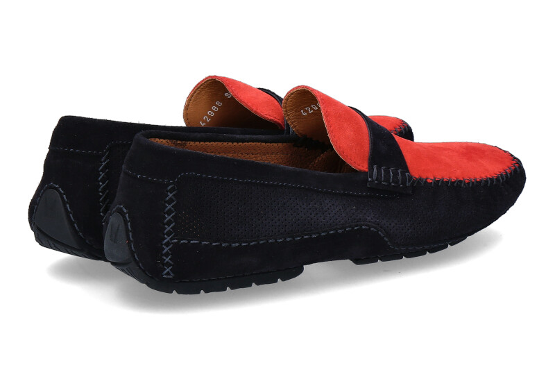 Moreschi Mokassin CAMOSCIO BLU SCURO ROSSO (42)