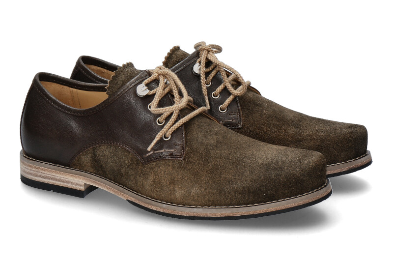 dirndl + bua Trachtenschnürer ANTIKBOCK SANTIAGO ahorn oliv