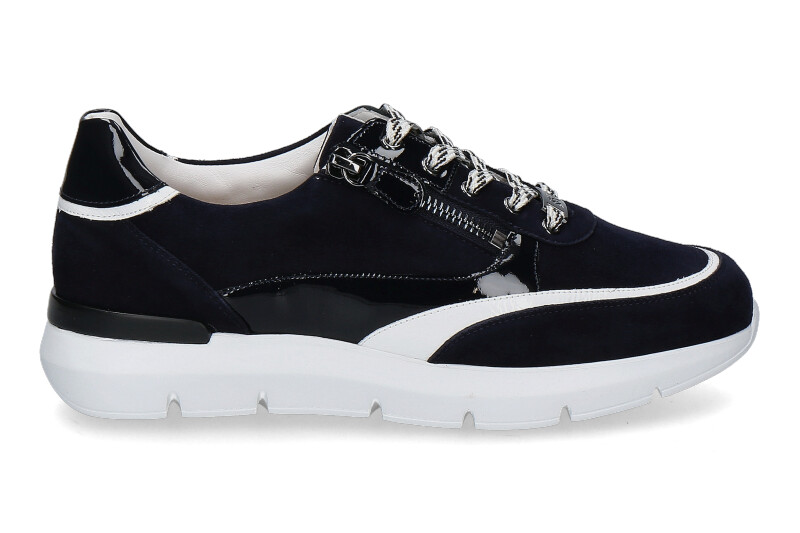 Hassia Sneaker BORDEAUX SAMTKID LEDER- blau/weiss